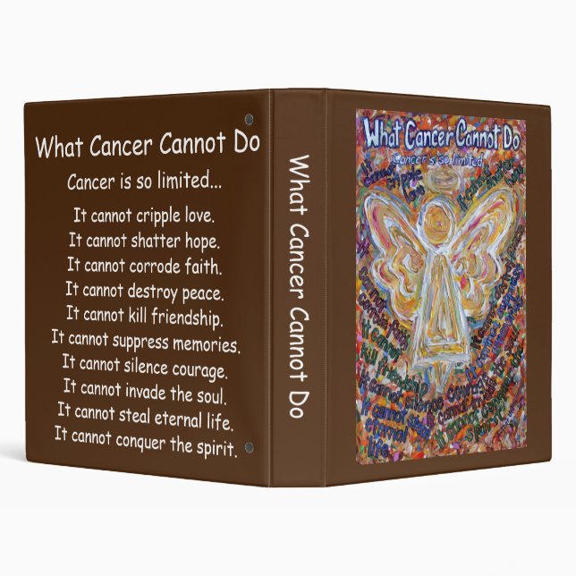 What Cancer Cannot Do Poem Angel Notebook Binder (Background)