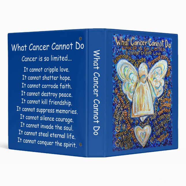 What Cancer Cannot Do Poem Angel Notebook Binder (Background)