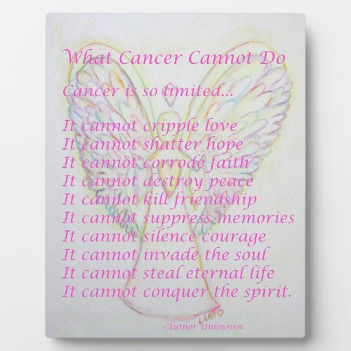 What Cancer Cannot Do Poem Angel Painting Plaque