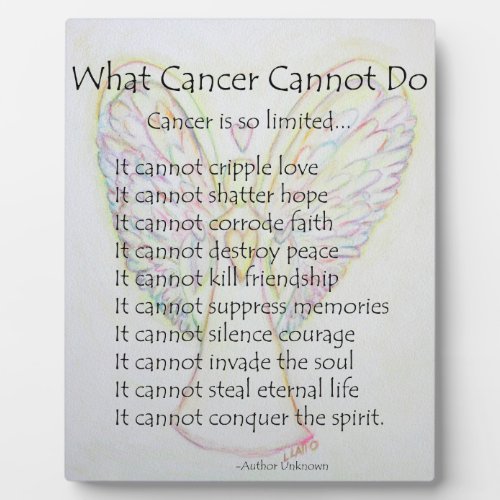 What Cancer Cannot Do Poem Angel Painting Plaque