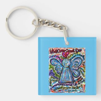What Cancer Cannot Do Poem Angel Pendant Keychain