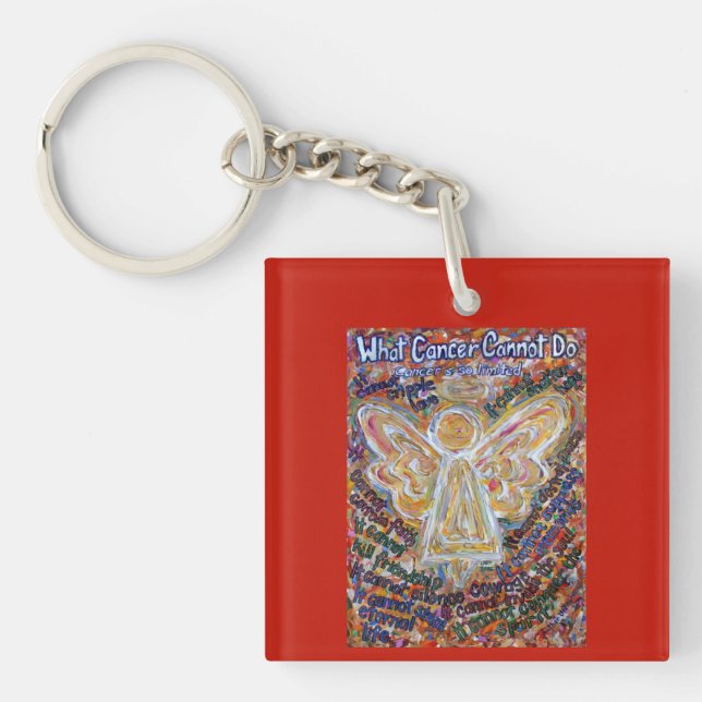 What Cancer Cannot Do Poem Angel Pendant Keychain (Front)