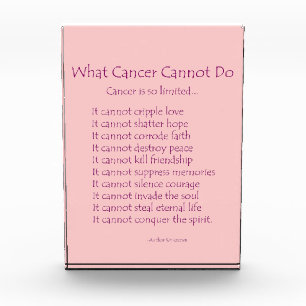 What Cancer Cannot Do Poem Custom Paperweight Acrylic Award