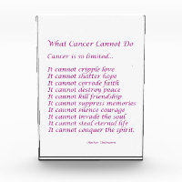 What Cancer Cannot Do Poem Custom Paperweight