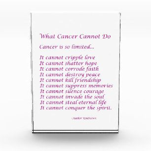 What Cancer Cannot Do Poem Custom Paperweight Award