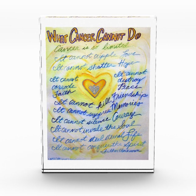 What Cancer Cannot Do Poem Custom Paperweight Award (Front)