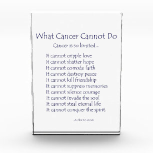 What Cancer Cannot Do Poem Custom Paperweight Award