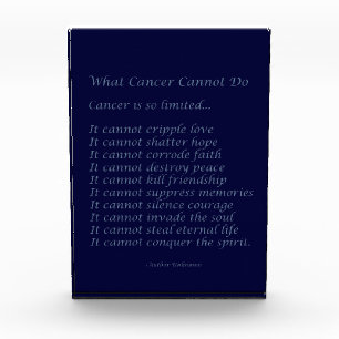 What Cancer Cannot Do Poem Custom Paperweight Award