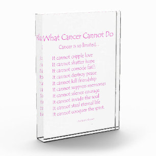 What Cancer Cannot Do Poem Custom Paperweight Award
