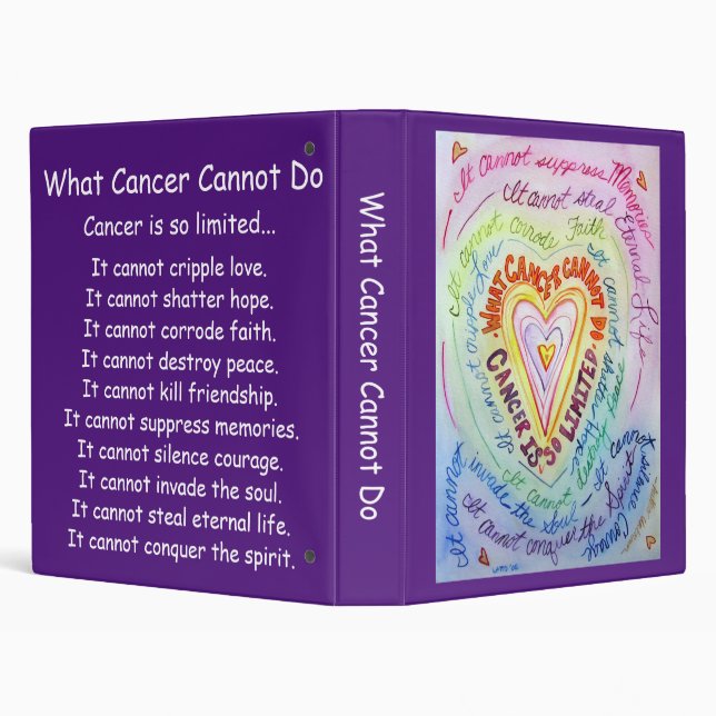 What Cancer Cannot Do Poem Heart Binder (Background)