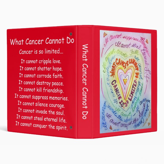 What Cancer Cannot Do Poem Heart Binder (Background)
