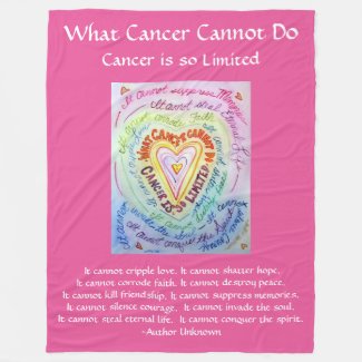 What Cancer Cannot Do Poem Heart Chemo Blanket