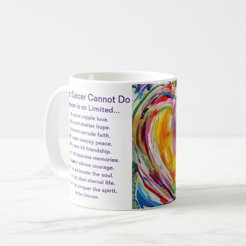 What Cancer Cannot Do Poem Heart Coffee Cup Mugs
