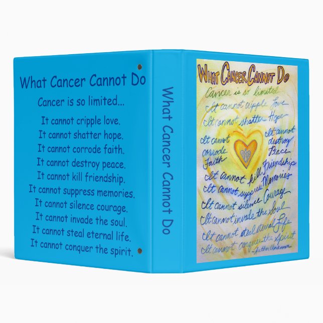 What Cancer Cannot Do Poem Heart Notebook Binder (Background)