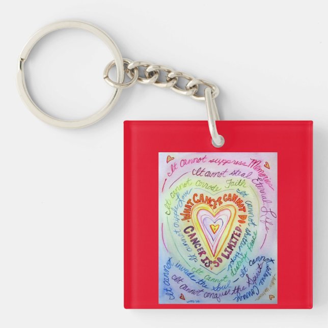 What Cancer Cannot Do Poem Heart Pendant Keychain (Front)