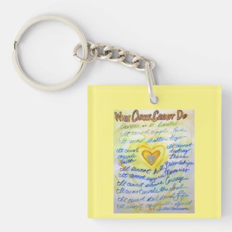 What Cancer Cannot Do Poem Heart Pendant Keychain