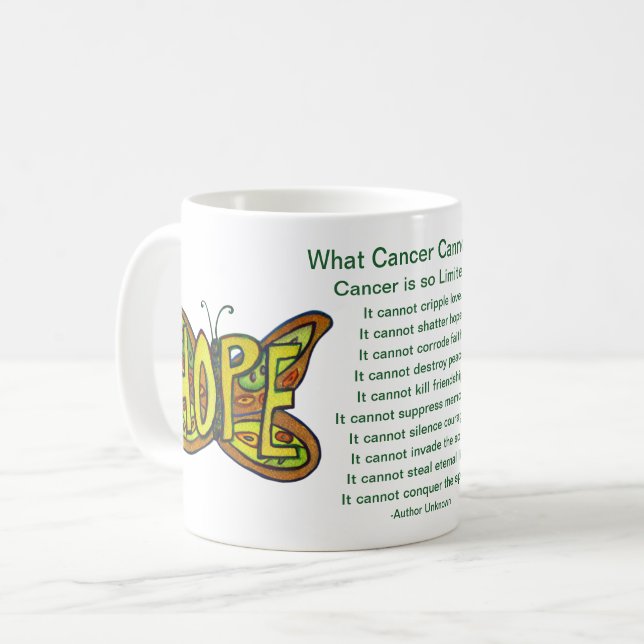 What Cancer Cannot Do Poem Hope Coffee Mug Cup (Front Left)