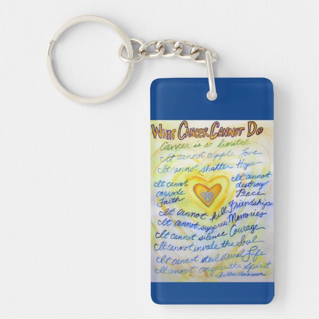 What Cancer Cannot Do Poem Pendant Keychain (Front)