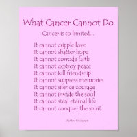 What Cancer Cannot Do Poem Poster Print