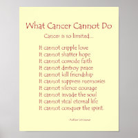 What Cancer Cannot Do Poem Poster Print