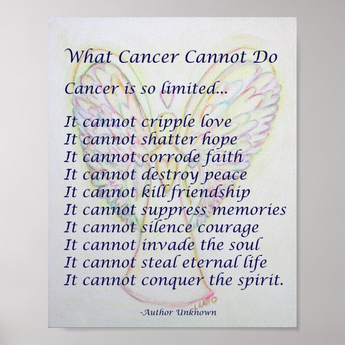 What Cancer Cannot Do Poem Poster Print | Zazzle.com