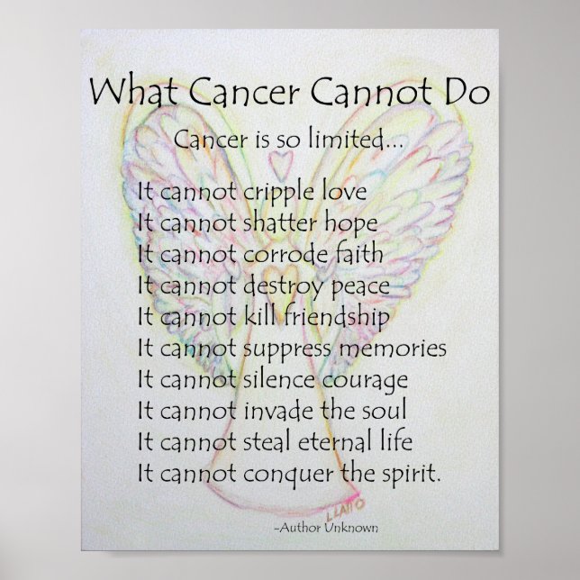 What Cancer Cannot Do Poem Poster Print (Front)