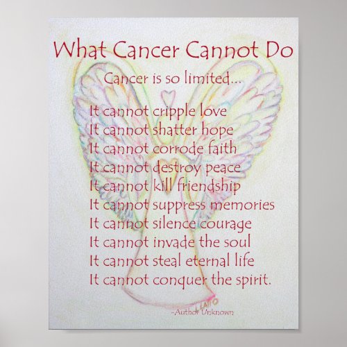 What Cancer Cannot Do Poem Poster Print