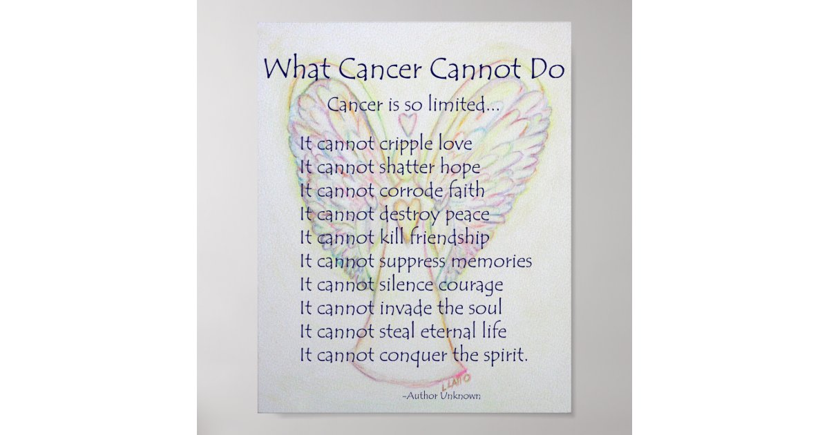 What Cancer Cannot Do Poem Poster Print