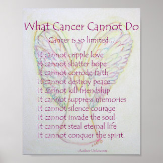 What Cancer Cannot Do Poem Poster Print