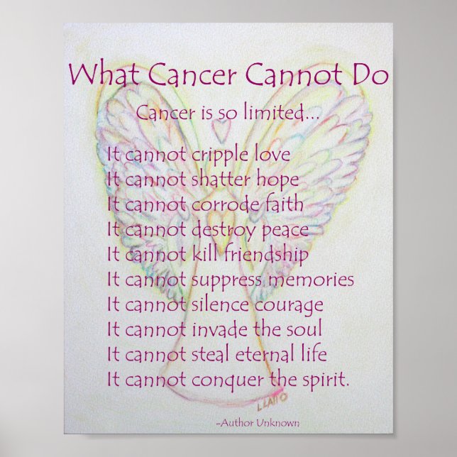 What Cancer Cannot Do Poem Poster Print (Front)
