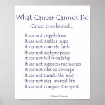 What Cancer Cannot Do Poem Poster Print