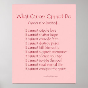 What Cancer Cannot Do Poem Poster Print