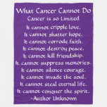 What Cancer Cannot Do Poem Purple Chemo Blanket