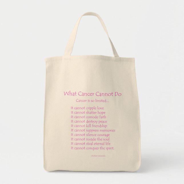 What Cancer Cannot Do Poem Tote Bag (Front)