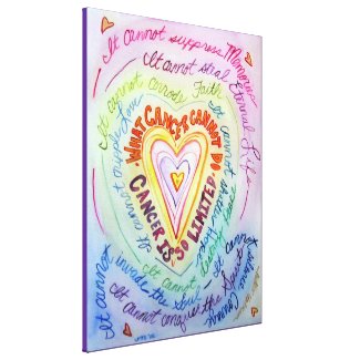 What Cancer Cannot Do Rainbow Heart Painting Canvas Print