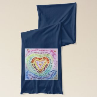 What Cancer Cannot Do Rainbow Heart Scarf Design