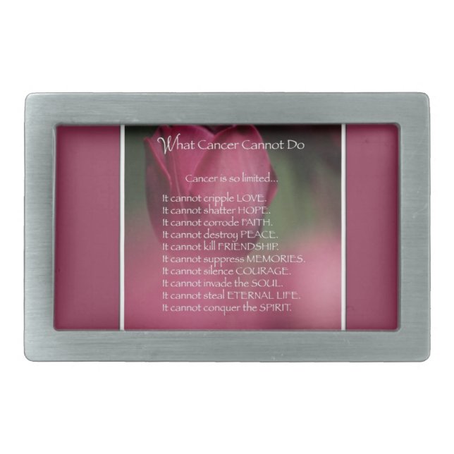 What Cancer Cannot Do, Support and Encouragement Rectangular Belt Buckle (Front)