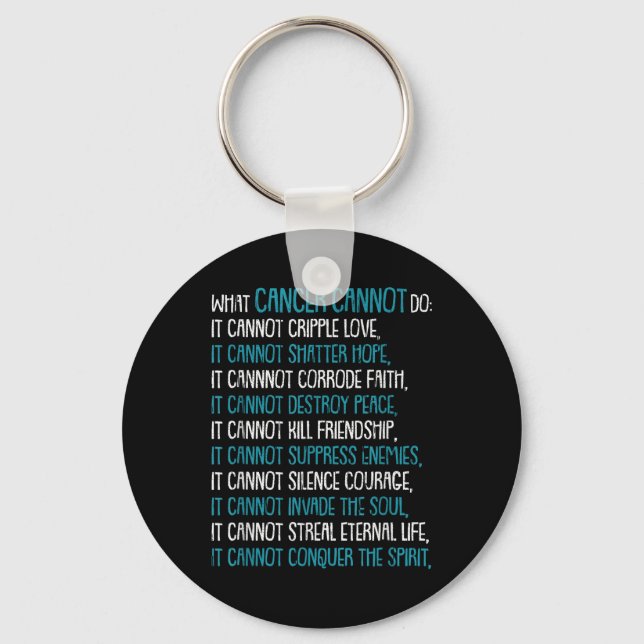 What Cancer Cannot Do Trigeminal Neuralgia Awarene Keychain (Front)