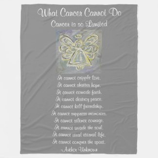 What Cancer Cannot Do White Angel Chemo Blanket