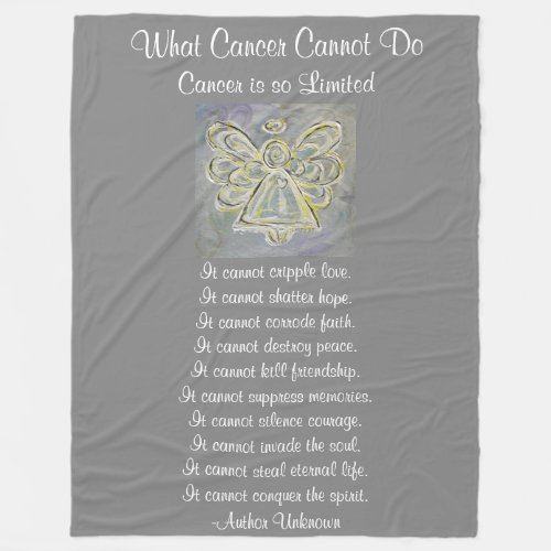 What Cancer Cannot Do White Angel Chemo Blanket