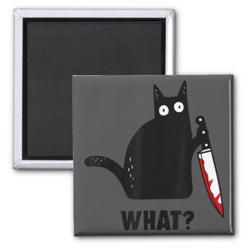 What cat murder with knife  horror cat halloween magnet