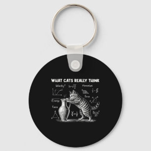 What Cats Really Think Funny Cat Physics Science T Keychain