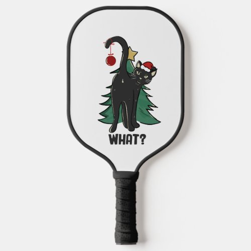 What Christmas Black Cat Holiday Design Pickleball Paddle