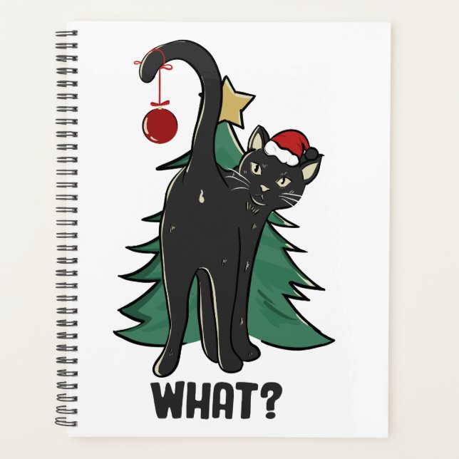 What? Christmas Black Cat Holiday Design Planner (Front)