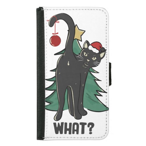 What Christmas Black Cat Holiday Design Samsung Galaxy S5 Wallet Case