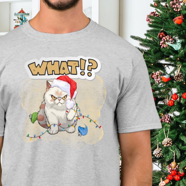 What!? Christmas Cat Silly T-Shirt (Creator Uploaded)