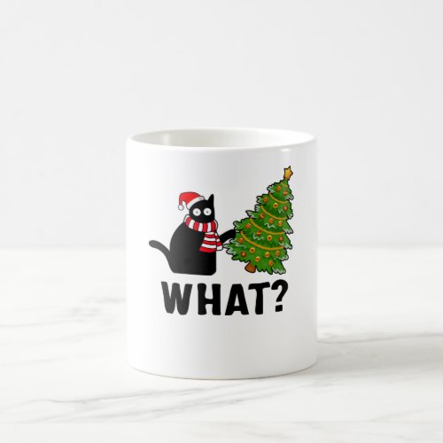 What Christmas Tree Funny Black Cat Coffee Mug