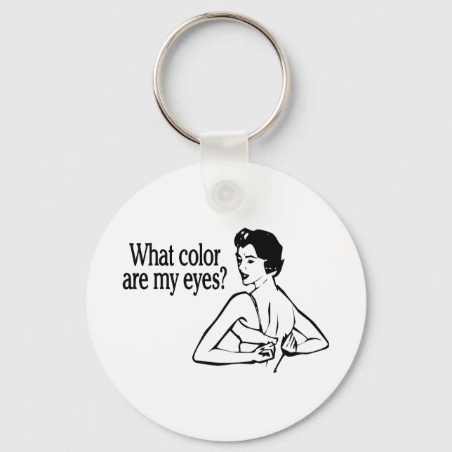 What Color Are My Eyes Retro Keychain (Front)