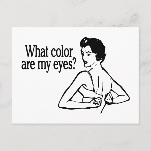 What Color Are My Eyes Retro Postcard (Front)
