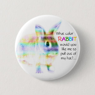What color Rabbit...? Pinback Button